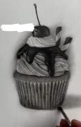 آموزش طراحی سیاه قلم کاپ کیک🧁