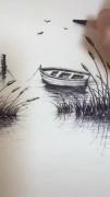 طراحی/ نقاشی رود و قایق 🛶.🏞️