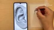 آموزش طراحی سیاه قلم اجزای صورت(گوش)🍀